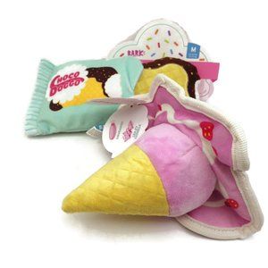 2 Bark Box Plush Toys/ Sloberry Cone/ Choco Doggo